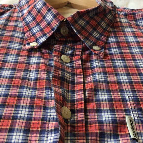 Barbour Men's Plaid Shirt in Red and Blue - Picture 2 of 14